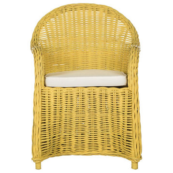 Lissie Wicker Club Chair Yellow