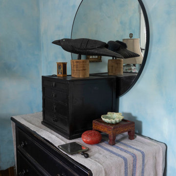 Artists’ Farm House Main Bedroom With Custom Lime Wash/American Clay Walls