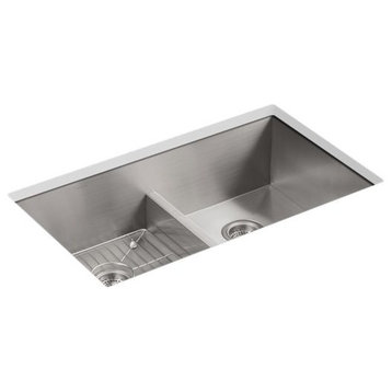 Kohler Vault Smart Divide Top-/Under-Mount Bowl Kitchen Sink, Stainless Steel