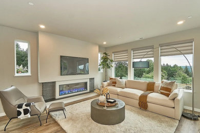 Mid-sized trendy living room photo in Other