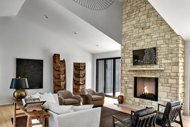 Inspiration for a living room remodel in Grand Rapids