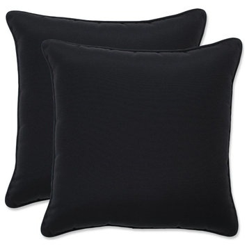 Fresco Black 16.5" Throw Pillow, Set of 2