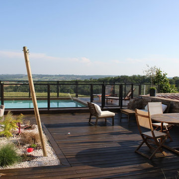 Terrasse et piscine le Marty