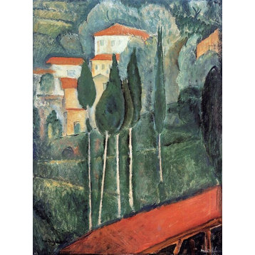 Amedeo Modigliani Landscape, Southern France - 21" x 28" Premium Canvas Print
