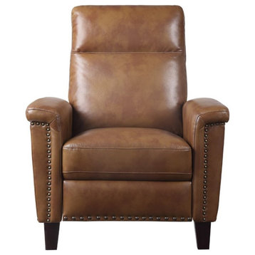 Lexicon Weiser Faux Leather Press Back Recliner in Brown