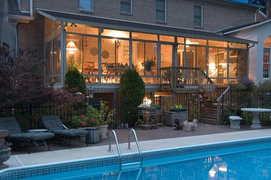 Example of a trendy sunroom design in Orange County