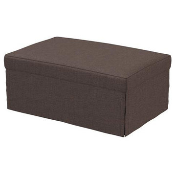 Relax A Lounger Amare Convertible Ottoman in Dark Brown Fabric Upholstery