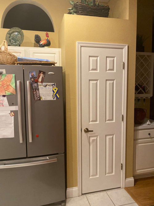 Remove pantry door and slide in