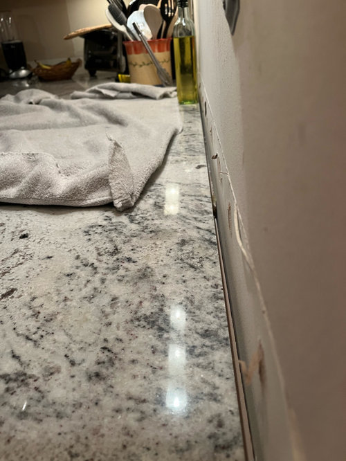 Granite countertop not square with the wall
