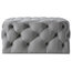 Lewis Square Cocktail Ottoman, Allover Tufted, Castered Legs, Velvet, Gray