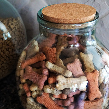 169oz sphere recycled glass jar with cork