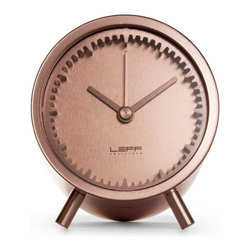 Tube LT70003 Copper Analog Index Table Clock - Desk And Mantel Clocks