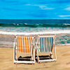 Duvet Cover Set "Chairs on the Beach", Option B, Full/Queen