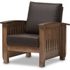 Charlotte Lounge Chair - Dark Brown, " Walnut" Brown