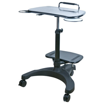 Sit/Stand Mobile Laptop Workstation With Shelf