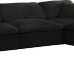 Meridian Furniture - Cozy Velvet Upholstered Comfort 7-Piece U-Shaped Modular Sectional, Black - Bring home this Cozy 7-piece sectional for a fresh new look. Embrace casual elegance with this Cozy velvet cloud-like comfort modular fiber-filled seating option. Handsome from all angles, this piece features soft black velvet upholstery to make it an easy fit in any room. This modular piece can be combined with other items in the Cozy collection to create a seating group of your dreams. The cushions on this piece are exceptionally comfortableand filled with fiber for luxury that you deserve as you rest and relax.
