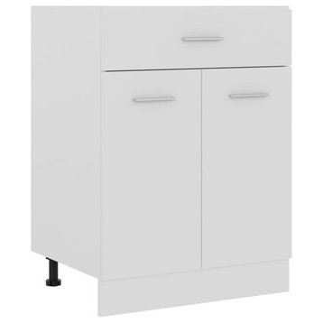 vidaXL Kitchen Cabinet Drawer Cabinet with Storage Shelves White Engineered Wood