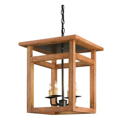 Currey & Company Smithson Lantern in Natural - Outdoor Hanging Lights