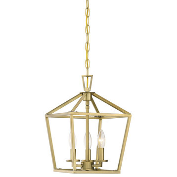 Trade Winds Falmouth 3-Light Pendant in Old Gold