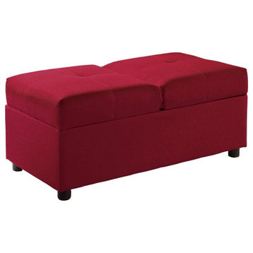 Lexicon Denby Wood Storage Ottoman with Chair in Red