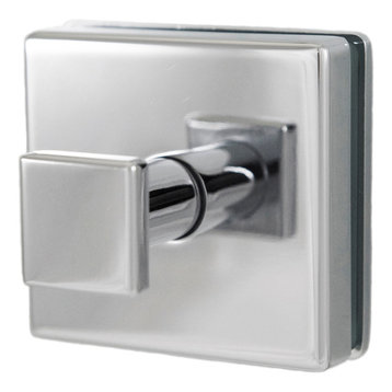 Primo Collection Glass Mounted Robe Hook, Polished Chrome