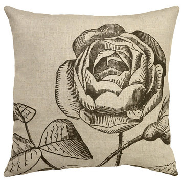 Botanical Linen Pillow III, 18"x18"