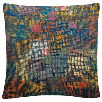 Paul Klee 'Colors From A Distance' 16"x16" Decorative Throw Pillow
