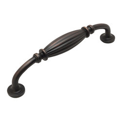 Cosmas - Cosmas 7120ORB Oil Rubbed Bronze Cabinet Ribbed Pull, 5" Hole Centers, Set of 5 - Cabinet And Drawer Handle Pulls