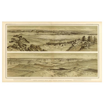 "Grand Canyon, View looking east/south, Mt. Trumbull, 1882" Paper Art, 46"x29"