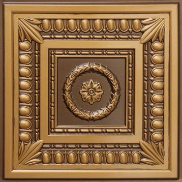 Antique Gold 3D Ceiling Panels, 2'x2', 40 Sq Ft, Pack of 10