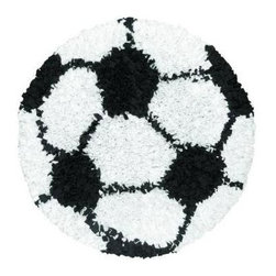 Shaggy Raggy Kids Area Rug with Soccer Ball - Rugs