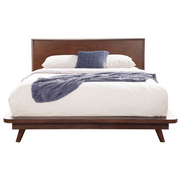 Alpine Furniture Gramercy Full Size Wood Platform Bed in Walnut