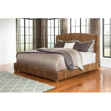 Bowery Hill Banana Leaf California King Panel Bed in Amber and Honey