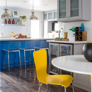 Transitional Colorful Kitchen