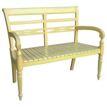 Bench TRADE WINDS RAFFLES Traditional Antique Seats 2 Painted Yellow