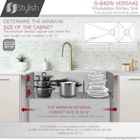STYLISH 42"x19 W" Undermount 70/30 Double Bowl 16G Workstation Kitchen Sink