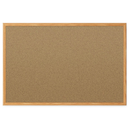 Quartet 35-380342 Wood Frame Cork Bulletin Board, 17" x 23"