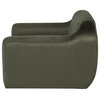 Coraline Occasional Chair, Microsuede Modern Fabric Armchair, Sage