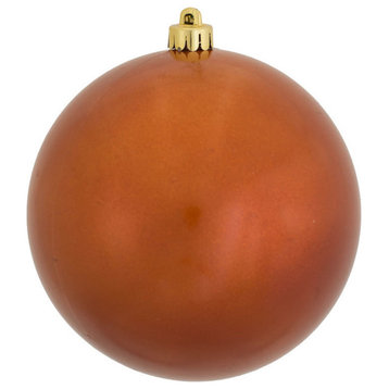 Vickerman 4" Burnished Orange Candy Ball Ornament, 6 per Bag