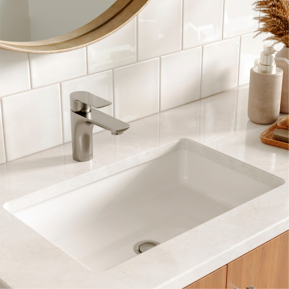 Karran KBF420 1-Hole 1-Handle Basin Faucet With Pop-up Drain, Stainless Steel