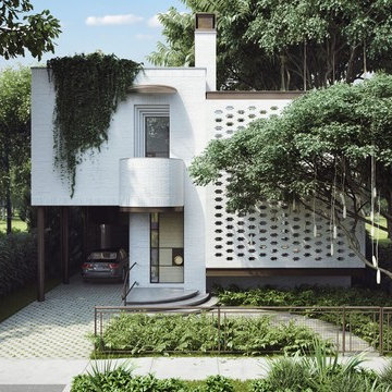 3D Exterior Renders of a Stylish House