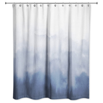Blue Watercolor 71x74 Shower Curtain