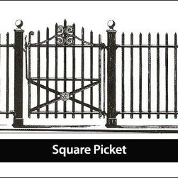 Square Picket Iron Fence - Home Fencing And Gates