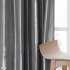 Ruched Platinum FauxSilk Taffeta Curtain Single Panel, 50"x120"