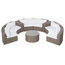 Severo Light Brown Rattan 9-Piece Garden Lounge Set With White Cushions