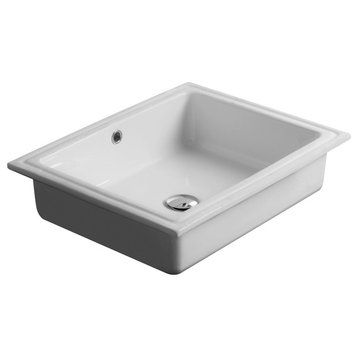 City 54.43 Undermount Bathroom Vessel Sink in Ceramic White