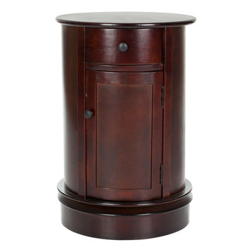 Safavieh Tabitha Oval Swivel Accent Table, Dark Cherry