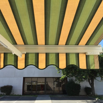 Modern Awning with Somfy Weather Sensor - Green & Yellow