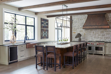 Example of a transitional kitchen design in Toronto