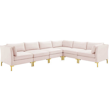 Carlton 6-Piece Sectional Sofa, Pink